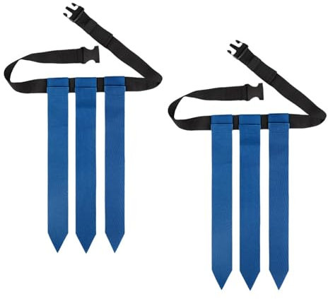 Perfeclan 2X Verstellbarer Flag Football Gürtel Rugby Taille Flagge Professionelle mit Flaggen Flag Football Set für Rugby Spiel Jugendliche Erwachsene Kinder, Blau