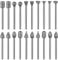 20 Pcs Diamond Grinding Burr Bit for Dremel Rotary Tool 1/8 Inch 3mm Diamond Drill Head Handle Carving Set for Jade Glass Jadeite Ceramic Mahogany Stone Hard Object Crafts Polishing Engraving