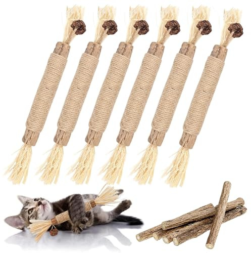 21PCS Catnip Toys for Cats, Kitten Silvervine Sticks, Catnip Matatabi Sticks, Cat Nips Toys for Dental Treats Increase Appetite Calm Stress and Teeth Cleaning