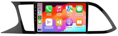 Radio estéreo para coche con pantalla táctil QLED de 9 pulgadas y Android para Seat Leon MK3 (2012-2020) con Carplay inalámbrico Android Auto navegación GPS Bluetooth WiFi 4G USB Mirror Link FM RDS