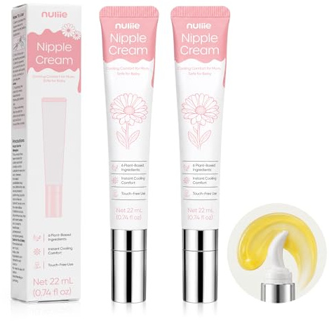 Nuliie Pack de 2 crema para pezón sin lanolina, 22 ml