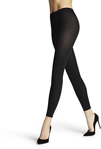FALKE Damen Leggings Cotton Touch W LE Baumwolle einfarbig 1 Stück, Schwarz (Black 3009), XL