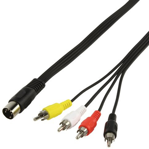 1.2m - 5 Pin DIN Plug To 4 RCA Male - Audio Adapter Phono Cable/Lead