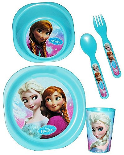Set 5 pièces La reine des neiges assiette verre couvert repas déjeuner
