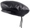 KYEYGWO Damen PU Leder Barett Hat, Französischer Stil Baskenmütze, Einfarbig Casual Classic Maler Kappe, Schwary
