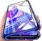 LIUKM Hülle für Huawei P30 lite Magnetische Adsorption Handyhülle 360 Grad Stoßschutz Vorne hinten Gehärtetes Glas Schutzhülle Metallrahmen Cover Case - Blau