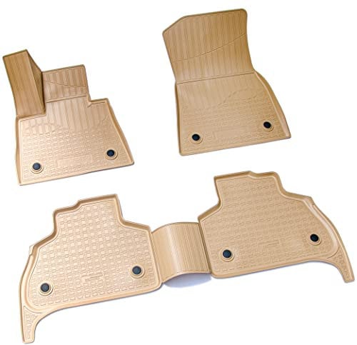 Recambo 3D Gummi Fußmatten kompatibel für BMW X5 G05 F95 | BJ ab 2018> | Auto Gummimatten | Passgenau | mit Rand | beige
