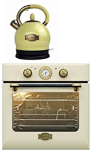 Kaiser Olan Herdset Autark Four à encastrer EH 6432 ElfBE Eco + WK 2000 ElfEm, Retro four électrique encastrable, 68 L, tournebroche Ivoire