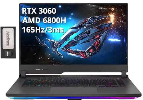 Ordinateur portable de jeu ASUS ROG Strix G15 15,6 FHD 300 Hz, AMD Ryzen 7-4800H, 32 Go de RAM, SSD PCIe 1 To, clavier rétroéclairé, GeForce RTX 3050Ti, Windows 11 Home, gris, carte USB 32 Go