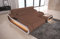 Sofa Dreams Ecksofa Concept kurz - mit LED Beleuchtung, Ottomane/Mikrofaser/Ausrichtung wählbar (Ottomane Links, Weiss-Hellbraun)