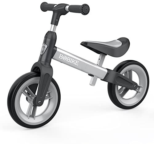 MHCYLION Laufrad ab 1.5-4 Jahre bis zu 25 kg, Lenkrad und Sattel höhenverstellbar, Lenkradschloss, Ultraleicht Kinderlaufrad Balance Fahrrad für Jungen Mädchen(Silber)