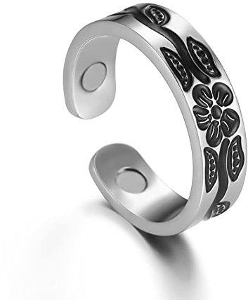 VASSAGO Vintage-Magnetringe für Herren, Damen, Herren, Magnetring, offen, verstellbare Manschette, Edelstahlring, Fingerringe, Schmuck, Geschenk, Edelstahl, Kein Edelstein