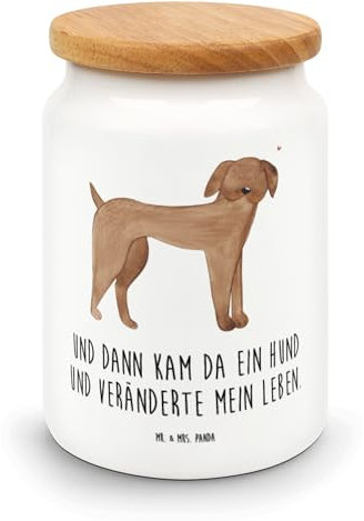 Mr. & Mrs. Panda Vorratsdose Hund Dogge - Geschenk, Tierliebhaber, Hundemama, Schüttdosen, Hunde, Herz, Vorratsdosen Keramik, Deutsche Dogge,