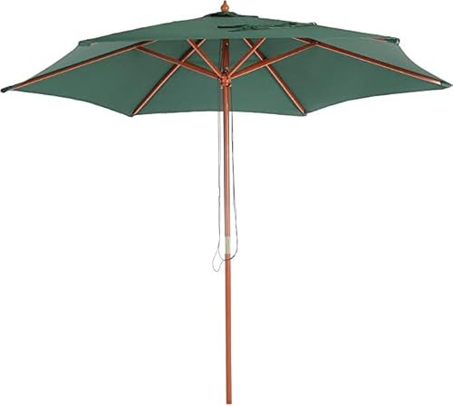 Décoshop26 Parasol de Jardin Ø 3m Polyester/Bois Vert Olive 04_0003824