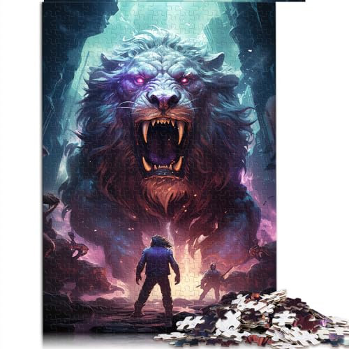 1000 Puzzles für Erwachsene, 1000 Teile Wilder Löwe, Papppuzzle, als Geschenk für die ganze Familie, 10,27 x 14,96 Zoll