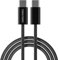 tigratigro Cavo Type-c to Type-c(C TO C Tessuto intrecciato Cavo), Nylon Cavo USB Type-C 60W PD di Ricarica Rapida per Per iPhone 15,iPad,Samsung Galaxy,Huawei,OnePlus,Google Pixel (2M, Nero)