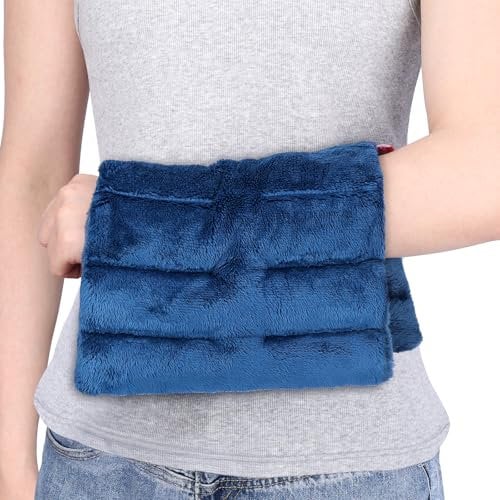 Comfytemp Körnerkissen 36x20cm Mikrowelle Wärmekissen mit Ultraweiche Oberfläche, Natürliche Leinsamen Feuchte Wärme für Handgelenk Arm Nacken Schulter Bauch Knie