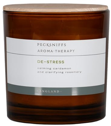 Pecksniff's Scented Candle, De-Stress Cardamom, Tall 3 Wick 550 g | De-Stress Cardamom Aromatherapy Candle, Long Burning, Tall 3 Wick 550 g/19.4 oz; handcrafted in England