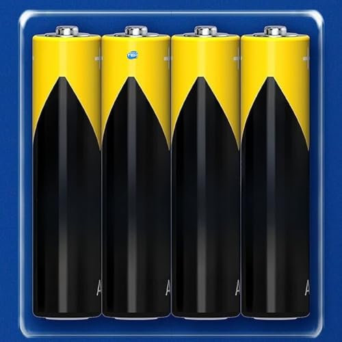 SIMPLETEK - Blister Pack of 4 AAA Mini Stylus Batteries | IEC R03, Zinc-Carbon, 1.5 V | 10.5 x 44.5 mm