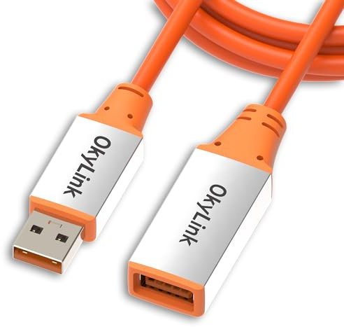 OkyLink Câble de prolongation USB 3.2 Gen 2 actif, 10Gbps, 1,5m | 5ft, mâle vers femelle, amplificateur de signal intégré, boîtier en aluminium, pour station d'accueil
