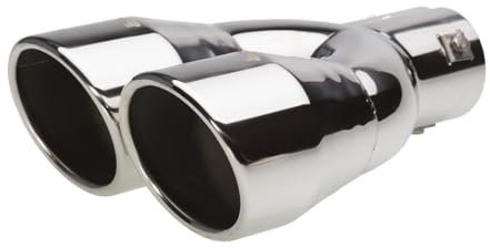 Simoni Racing Auspuffblende Doppel Rund Edelstahl - Ø90xL242mm - Anschluß ->62mm