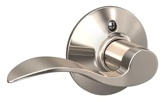 SCHLAGE Accent Lever Non-Turning Lock in Polished Nickel - Left Handed - F170 ACC 618 LH