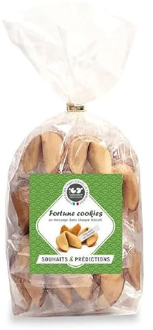 Paquets de 30 FORTUNE COOKIES messages prédictions positives - Fabrication française