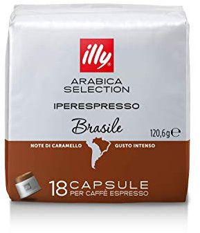 illy Sélection d'Arabica Brésil Illy Iperespresso aux notes de caramel | Illy 18 Capsules pour Café Espresso (120,6 Grammes)
