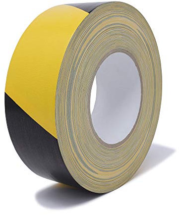 gws Premium Gewebeband | Sehr gute Klebkraft | Vielseitige Anwendung | 80 Mesh-Gewebe | Panzertape in versch. Farben | Länge: 50 m (50 m x 50 mm, gelb-schwarz)