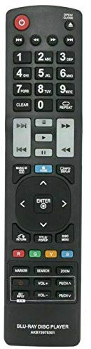 VINABTY AKB72975301 Telecomando sostitutivo compatibile con LG 3D Network Blu-ray Disc DVD Player BX580 BD570 BX582 BX585 BD550 BD560 BD560C BD565 BD570 BD590 BD590C