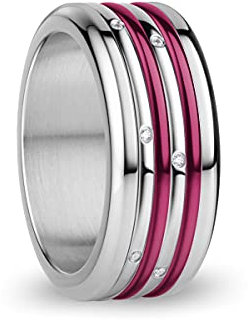 BERING Austauschbar Ringkombination für Damen in Silber & Lila mit einzigartigem Twist- & Change System, Yukon