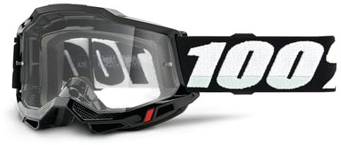Unbekannt 100% Accuri 2 Erwachsene Motocross & Mountainbike Brille (Schwarz – klare Gläser)