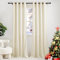 PONY DANCE Cream Velvet Curtains - 1 Pair of Luxury Curtains & Drapes Thermal Blackout Curtains for Nursery Room/Girls Bedroom, Eyelet Blackout Curtains 52x90 inch