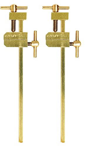 KAKURI Mini Bar Clamps for Woodworking 3-3/4 HATAGANE Japanese Wood Clamps, Metal Parallel Clamps Tool Set 2 Pcs, Brass Gold, Made in JAPAN