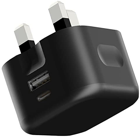 For Samsung Galaxy A56 / A55 / A54 Charger Plug 20W Dual Port USB & USB C Charger & Type C Fast Charging Travel Adapter Plug Phone Charger For Samsung Galaxy A56 / A55 / A54 5G (BLACK)