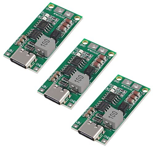 DWEII 3PCS 18650 Lithium Battery Multi-Cell 2S 3S 4S Type-C to 8.4V 12.6V 16.8V Step-Up Boost LiPo Polymer Li-Ion Charger 7.4V 11.1V 14.8V (2S-4A)