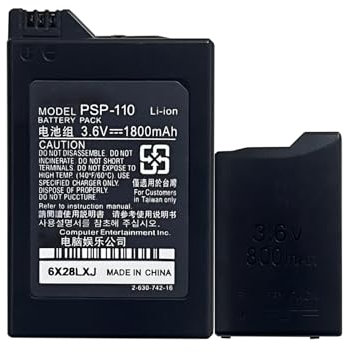 HIGHAKKU Batterie de rechange PSP-110 compatible avec Sony Fat PSP-110 PSP-1001 PSP 1000
