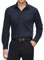 J.VER Men Dress Shirt Long Sleeve Stain Shield Stretch Casual Business Button Down Shirt Slim Fit No Iron Office Shirts for Daily Working Meeting Dating Navy Blue-XL