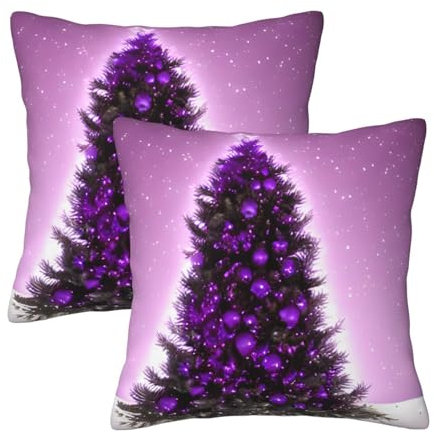 SSIMOO Stilvolle Kissenbezüge mit weihnachtlichem Baum, Sofa-Kissenbezug, Auto-Kissenbezug, 2er-Set, Elevate Home Decor