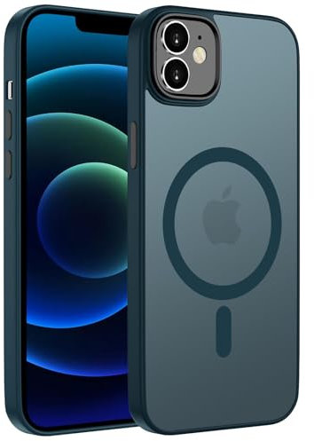 ORDA für iPhone 12 Hülle 6.1 Zoll Kompatibel mit MagSafe,Magnetisch Handyhülle für iPhone 12 Pro Case Durchscheinende Matt Rückseite für iPhone 12/12 Pro Dünn Stoßfest Schutzhülle Blau