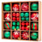 Ayuanb Weihnachtskugeln Grün und Rot, 44 Stück Weihnachtsdeko Kugeln, 3 cm und 6 cm Plastik Christbaumkugeln Set, Christbaumschmuck Kunststoff mit Aufhänger, Weihnachtsbaum Deko für Party