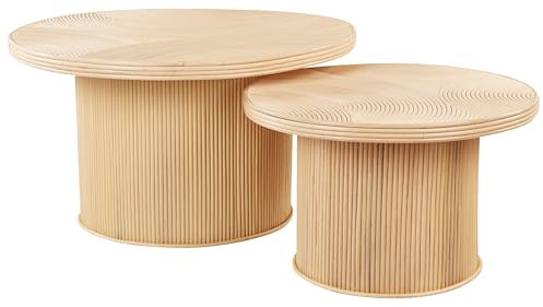 2er Set Runder Satztische, Verschiedene Ebenen und Höhen, Couchtisch, Wohnzimmertisch