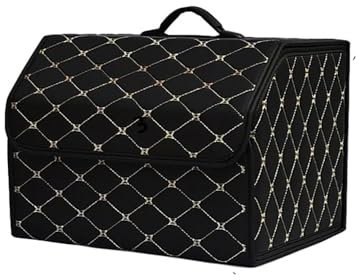 RUIHAHA Organizer Bagagliaio Auto,per Mercedes-Benz C-Class Standard axle W205 Organizzatori di Stoccaggio Borse Pieghevole Bagagliaio in Pelle Camper Accessori Utili,C/Blackbeige-M
