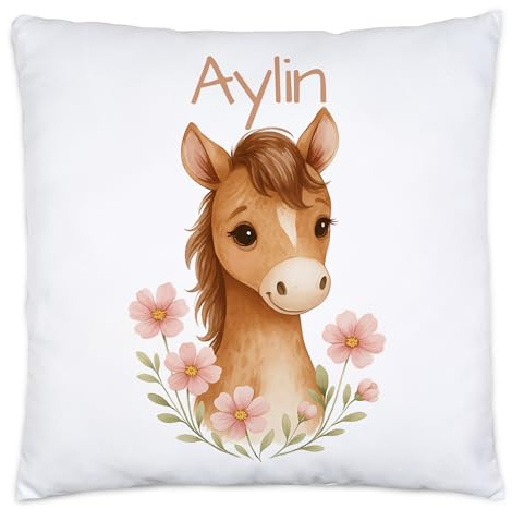 Kiddle-Design Einhorn Kissen Kinder Personalisiert mit Name - Kuschelkissen Geschenk mit Einhorn-Motiv als Geschenkidee für Jungs & Mädchen