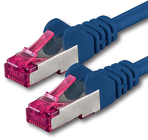 20m - bleu - 1 pièce - câble réseau CAT6a (10Gb/s) S-FTP CAT 6a Lankacable - certifié GHMT PIMF 500 MHz Cat5 Cat5e Cat6 Cat6a Cat7 pour switch, routeur, modem, Internet