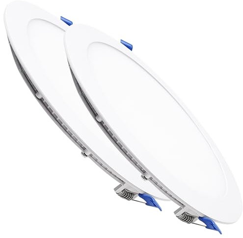 LED ATOMANT Pack 2x Downlight LED Panel Extraplano Redondo 225mm 20W, CCT (Selector de Color Blanco Calido, Neutro y Frio), Corte 205mm, 1800 lumenes, Driver incluido