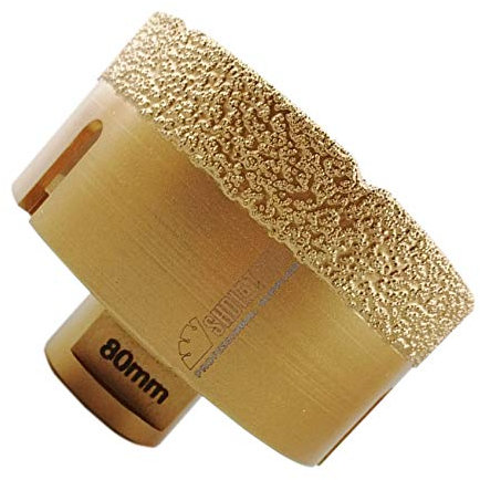 SHDIATOOL Forets Diamant 80mm Brasé Sous Vide et Trépans avec Filetage M14 pour Perçage à sec en Porcelaine Carrelage Granit Marbre