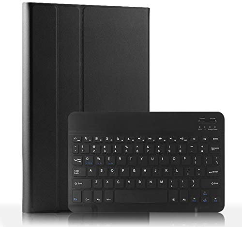 Claelech Étui cuir avec clavier QWERTY pour Galaxy TAB A 10.1, clavier fin et amovible sans fil Bluetooth pour Samsung Galaxy Tab A 10.1 2016 SM-T580 T585 avec rabat magnétique Coque (Noir)