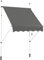 COSTWAY Klemmmarkise 150 cm breit, Balkonmarkise ohne Bohren, UV-beständig, höhenverstellbar, wasserabweisend, Markise mit Handkurbel, Sonnenmarkise, Sonnenschutz für Balkon, Grau