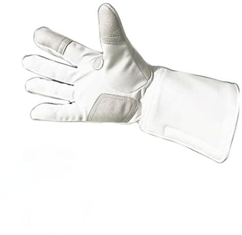 Jonscart Sport Kinder Erwachsene Atmungsaktive rutschfeste Trainingshandschuhe zum Trainieren von Zäunen, Schutzausrüstung für Sabre Epee Folie, weiß, 1 Stück (linke Hand, 8)